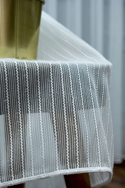 Evdepo Home Cortina din tul cu pliuri strânse, gata de utilizare, cu o singur...