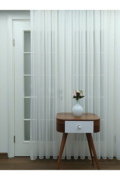 Evdepo Home Crown Ready to Use Regular Pleat Tulle Curtain Single Wing