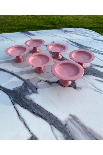 NEWTREND Züccaciye 6-Piece Lilac Coffee Side - Turkish Delight Bowl, Macaron Bowl, Sugar Bowl, Presentation, Coffee, Treat, Groom Coffee Presentation