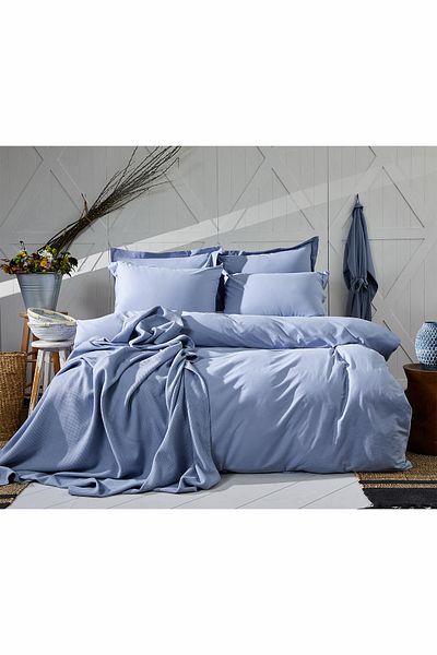 Apricitas HOME Set cuvertură dublă Essential Blue - 100% bumbac