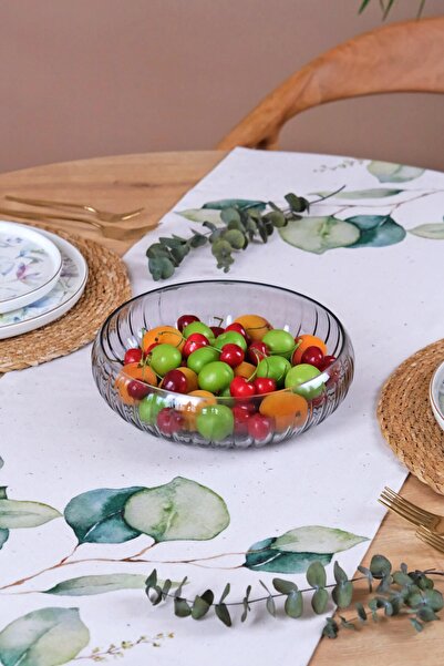 Glore Büyük Boy Cam Füme Salata Kasesi