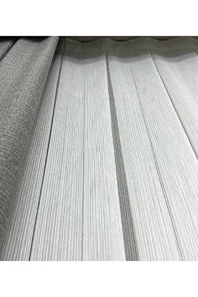 Evdepo Home 1/3 Close Pleat, Close Striped Tulle Curtain Single Wing