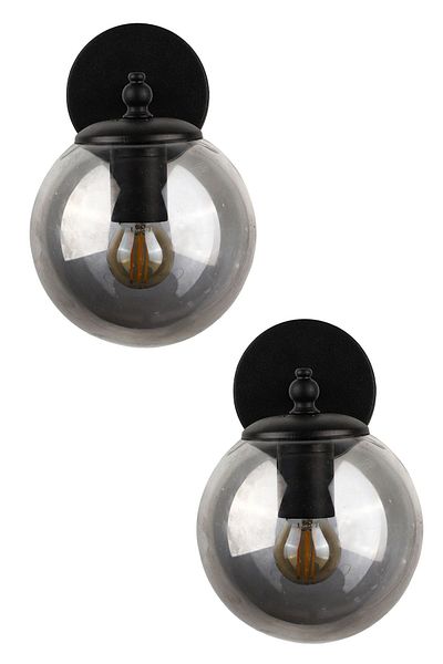 Begüsa Rain Sconce 2 Pieces Black-smoked Glop Glass