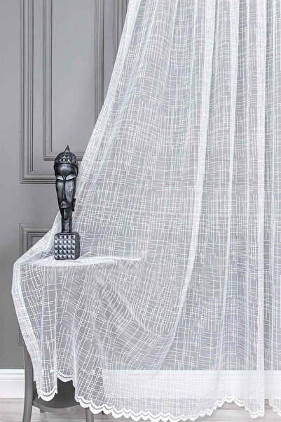 Evdepo Home Crown Ready to Use Tight Pleat Tulle Curtain Single Wing