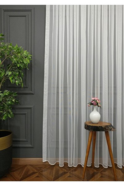 Evdepo Home Crown Ready to Use Sparse Pleat Voile Tulle Curtain Single Wing