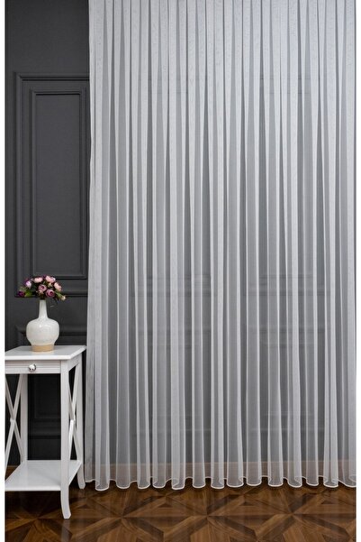 Evdepo Home Ready to Use Sparse Pleat Grek Tulle Curtain Single Wing