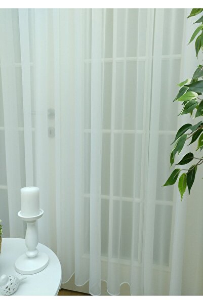 Evdepo Home Κουρτίνα από τούλι με ρηχές πτυχές, έτοιμη για χρήση, μονό πτερύγιο