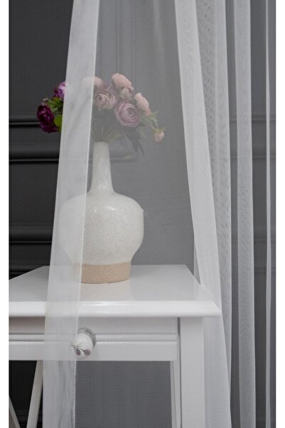 Evdepo Home Ready to Use Sparse Pleat Grek Tulle Curtain Single Wing