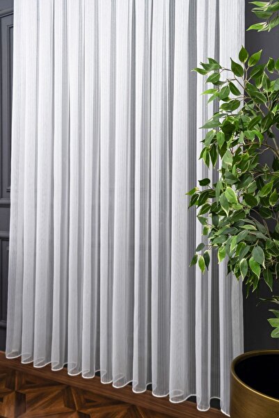 Evdepo Home Sparse Pleat, Tight Striped Tulle Curtain Single Wing