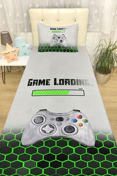 EVPANYA Gamer Oyuncu 19 Desenli Yatak Örtüsü ve Yastık Kılıfı