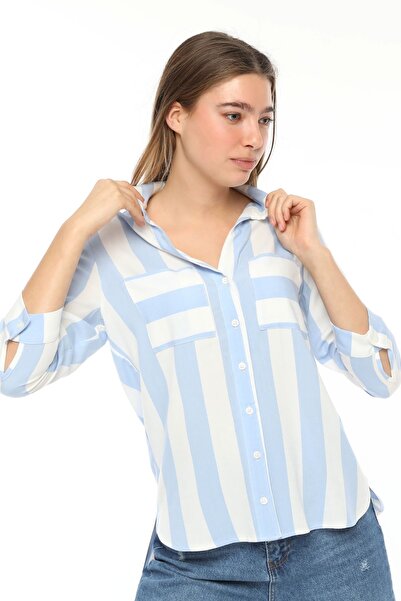 AVVER Cămașă cu dungi late pentru femei