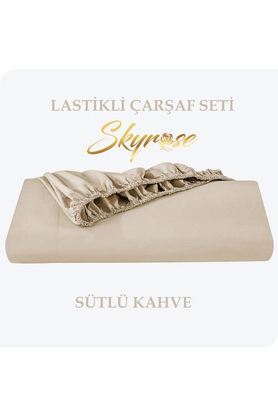 Skyrose King Size Flat Elastic Sheet Set, Hotel Sheet Set, King Size Elastic Sheet 180x200 30x2