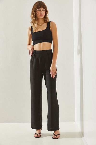 Bianco Lucci Beschichtete Damenhose mit Knöpfen -60251181