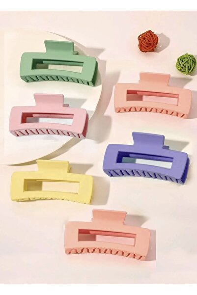 MAKER BUTİK Γυναικείο σετ 6 πολύχρωμων αγκράφες μεγάλου Xl