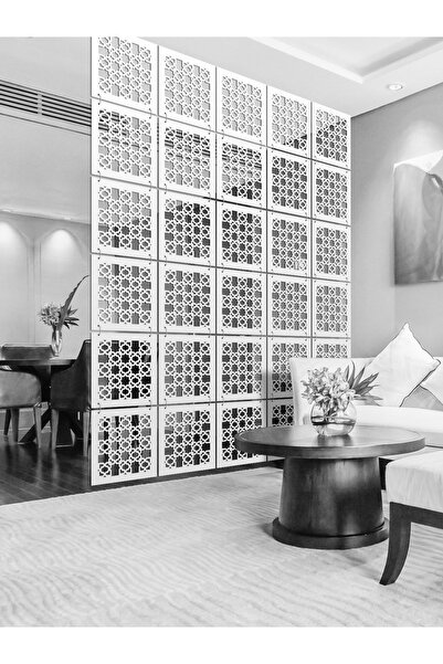 standarts Makta ® Lazer Kesim Sarkıt Paravan, Ahşap Seperatör, Oda Bölücü 4'lü Panel Levha Seti