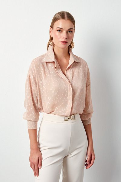 Sateen Cămașă lungă cu model - PUDRA