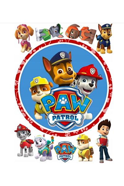 hediyehobihersey Paw Patrol Şekerli Kağıda Baskı Yenilebilir Kağıt Pasta Baskısı