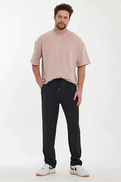 İntegral Linen Trousers Seersucker Fabric Relaxed Fit