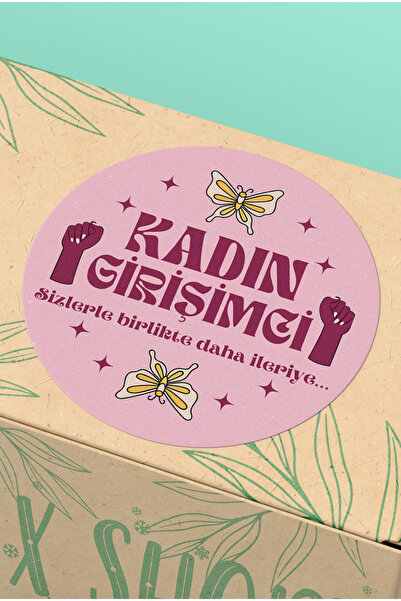Basic Sense Kadın Girişimci Paketleme Ambalaj Kargo Ürün Etiketi Yapışkanlı S...
