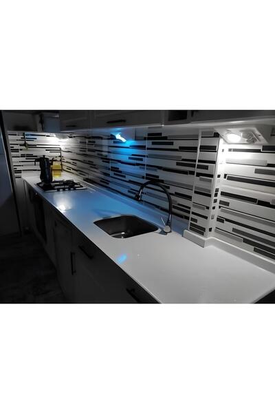 10EN Mutfak Dolap Tezgah Altı Spotlu Çift Prizli Led Aydınlatmalı - Beyaz Kasa