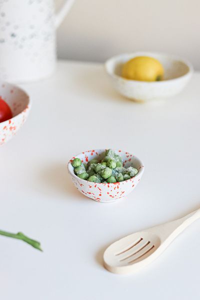 Beige & Stone Orange Ceramic Snack Bowl - Spotted Sauce Bowl, Turkish Delight Bowl 35 ml