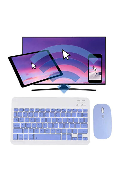 pukotech Tüm Cihazlara Uyumlu Akıllı Taşınabilir Şarj Edilebilir Kablosuz Bluetooth Klavye Ve Mause Seti