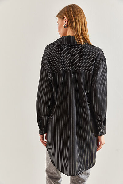 Bianco Lucci Jessica Fabric Tunic - Modest Striped and Foiled Print60211023