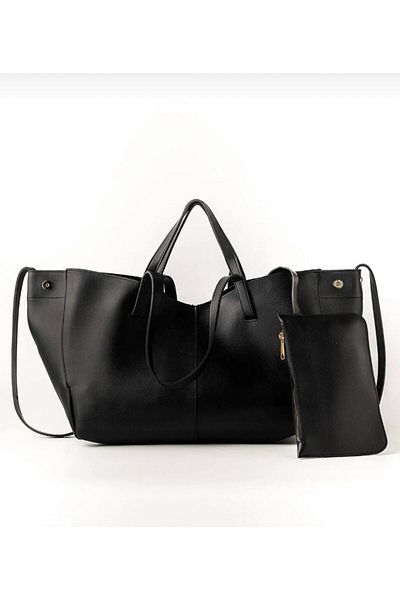 Mercan Stores Women's Wallet Detailed Snap Closure Large Tote Phenomenon Shoulder Bag