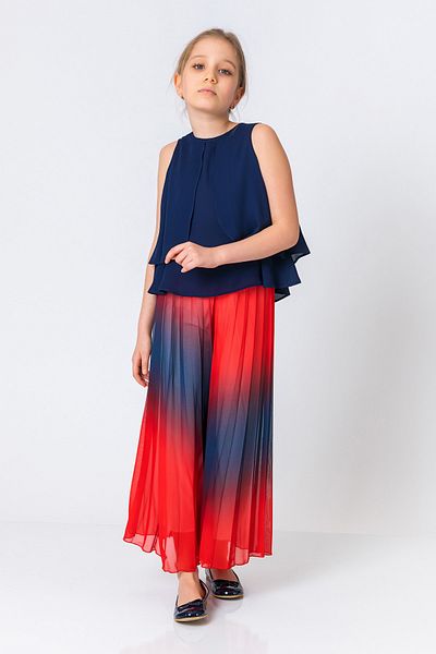 incity Girl's Pleated Elastic Waist Wide Leg Trousers