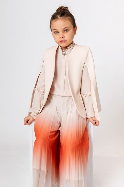 incity Girl's Pleated Elastic Waist Wide Leg Trousers