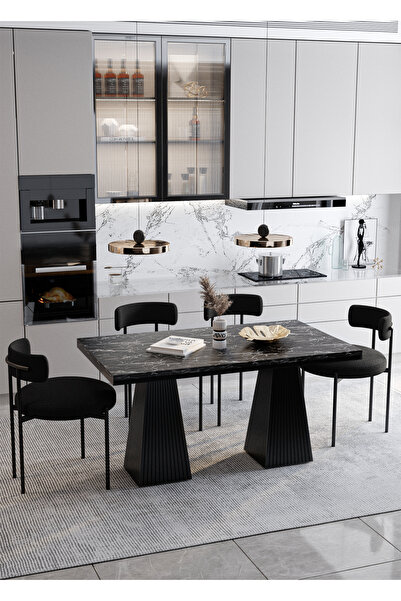 AVVİO Venera Lake MDF  Ayak Teddy Sandalye 80x120 Yemek Masası Mutfak Masası ...