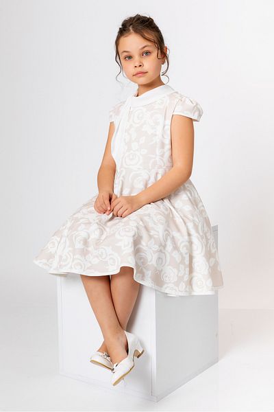 incity Girl's Degaje Collar Floral Flounce Dress