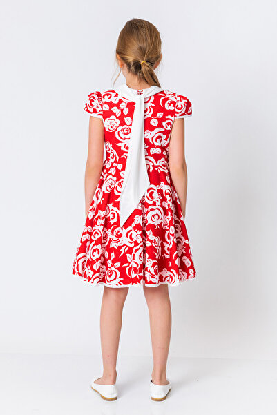 incity Girl's Degaje Collar Floral Flounce Dress