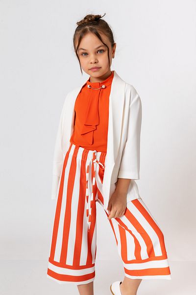incity Girl's Striped Wide Leg Trousers