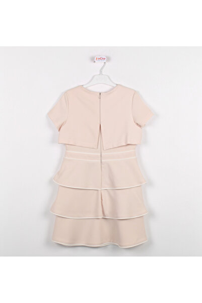 incity Girl's Short Sleeve Back Zippered Layered Dress