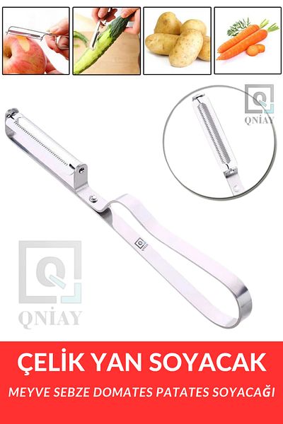 QNİAY Practical Side Peeler Fruit Vegetable Tomato Potato Peeler Stainless Steel Peeler