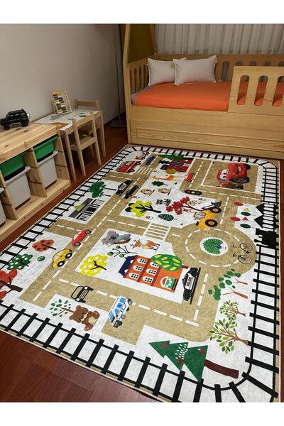 ALLGELSİN Yıkanabilir Kaymaz Taban Çocuk odası Halısı Üç Farklı Ölçü Seçeneği...
