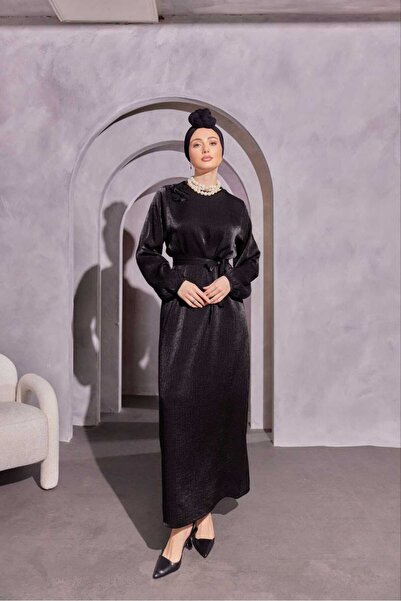 Nessia Γυαλιστερό μικτό υφαντό φόρεμα Hijab New Trend Fashion P3030 P302020