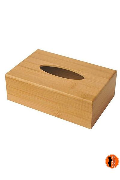 ERKUGO Bamboo Napkin Holder - Desktop Bamboo Paper Tissue Box
