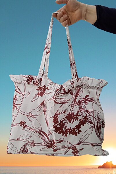 Emtory Home 40x50 Burgundy Floral Lan Višenamenski Torba - Svakodnevno Torba ...