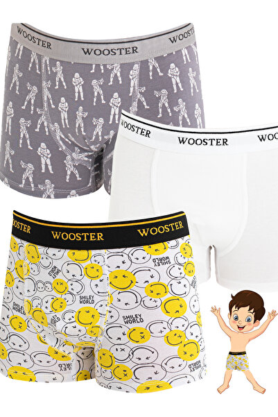 Wooster 3'lü Erkek Çocuk Pamuklu Boxer