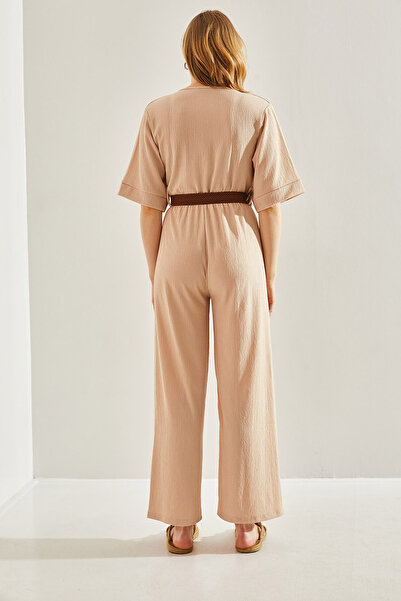 Bianco Lucci Dámská kombinéza s dvojitým límcem a páskem -60221027