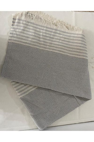 Vinezza Home Collection VINEZZA HOME COLLECTION - Gray Cotton Sofa Bed Seat Cover Shawl