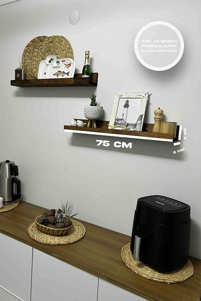 Moola Wooden Frame Shelf, 2-Piece Wooden Wall Shelf Decorative Shelf