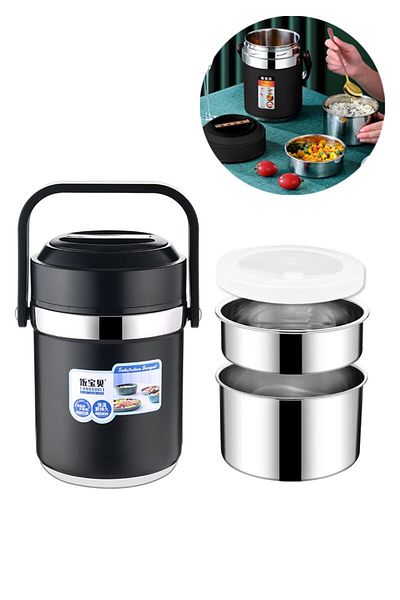 Weather Forecast 304 Steel Gray 1600 ml Vacuum Food Food Storage Thermos Sefertası cin597sy