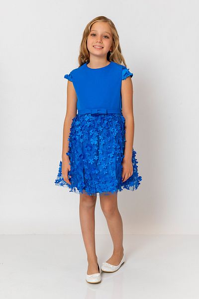 incity Rochie de seară din tul floral cu mâneci scurte pentru fete