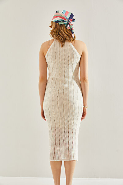 Bianco Lucci Openwork Women's Knitwear Dress - Lined, Model No:20246098