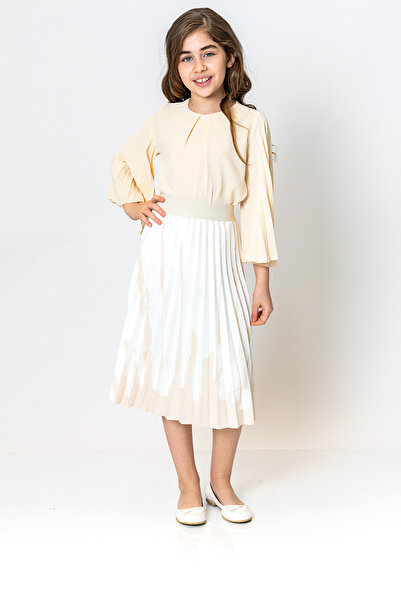 incity Κοριτσίστικη μπλούζα με πλισέ μανίκι με λεπτομερή λαιμόκοψη