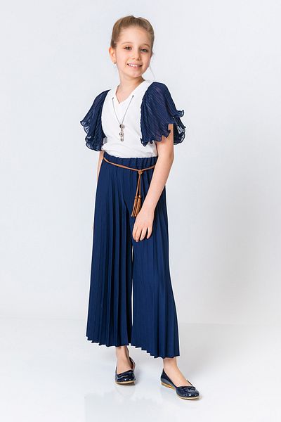 incity Girl's Rope Belt Detailed Pleated Trousers
