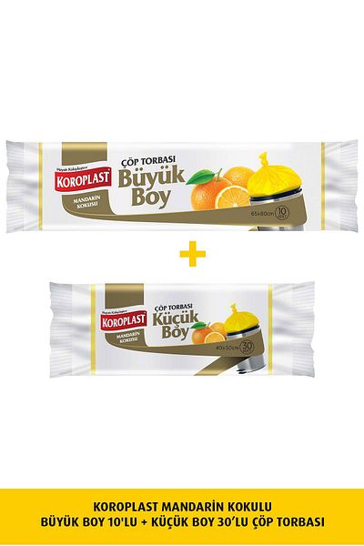 Koroplast Small and Large Trash Bag with Mandarin Scent - 30pcs and 10pcs X1 Pieces